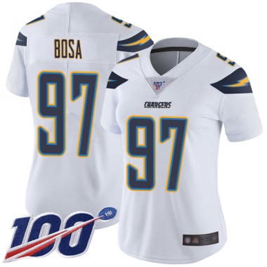 Los Angeles Chargers NFL Football Joey Bosa White Jersey Women Limited  #97 Road 100th Season Vapor Untouchable->youth nfl jersey->Youth Jersey